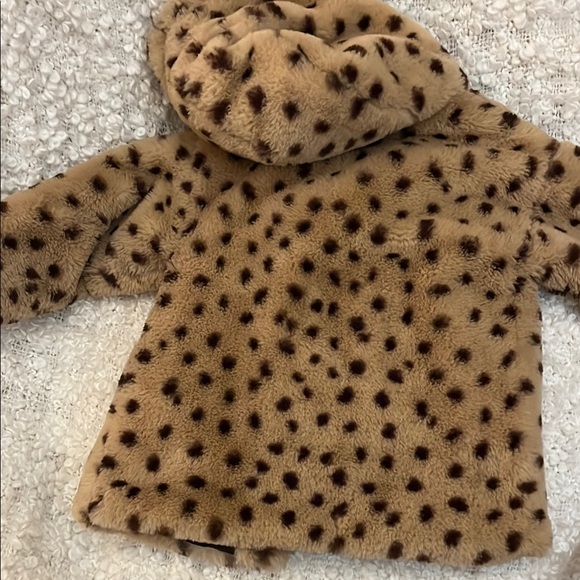 Leopard Print Faux Fur Hooded Jacket - Picture 3 of 5